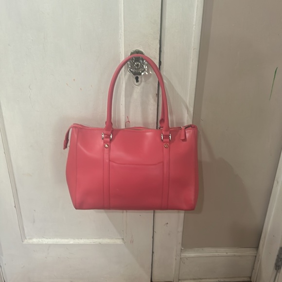 Agnes B. Tote Bag Handbag Leather Zip Closure - Picture 3 of 14